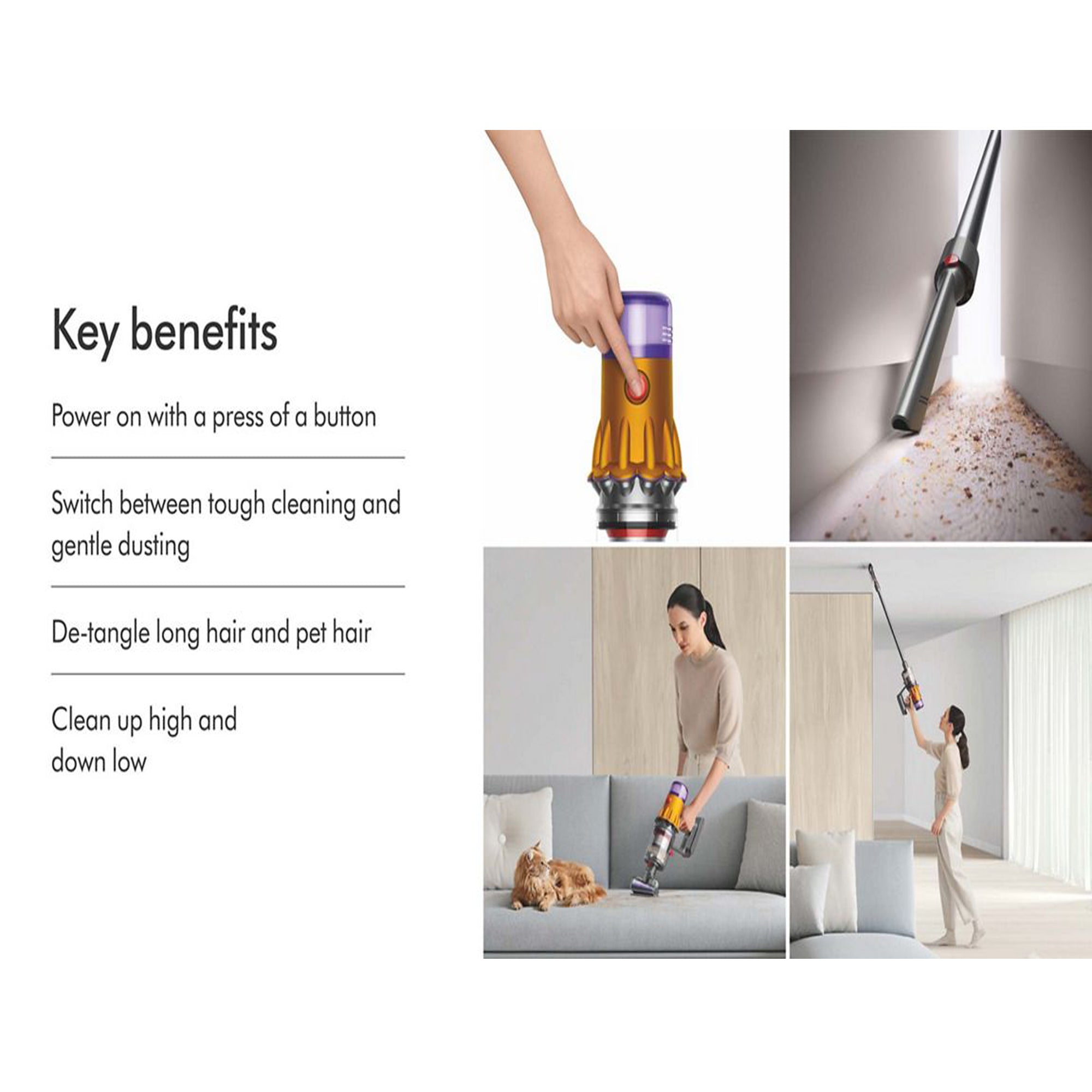 Dyson V12 Detect Slim+ Cordless Vacuum Cleaner Laser Dust Detection 150AW Suction 60min Runtime
