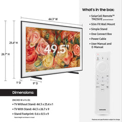 Samsung 50 Inch The Frame QLED 4K Smart TV QN50LS03D – Art Mode Matte Display Quantum HDR Customizable Frame (Matte)