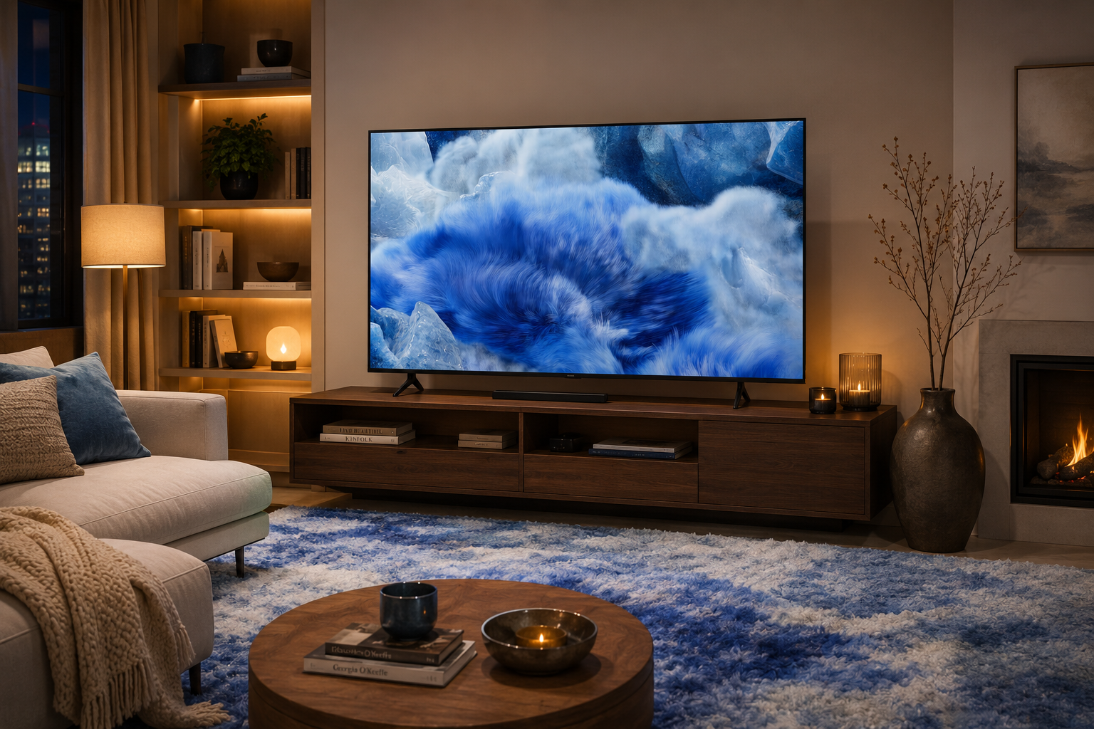 Samsung QLED 4K Smart TV 55 Inch Q4 AI Processor Quantum HDR+ AirSlim Design 55Q8F