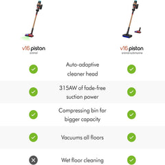 Dyson V16 Piston Animal Cordless Vacuum Cleaner 315AW Anti-Tangle Cleaner Head Up to 70 Minutes Runtime