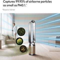 Dyson Purifier Cool De-NOx TP12 – HEPA H13 Air Purifier Fan Formaldehyde Removal Smart App 350° Oscillation (Nickel/Gold)