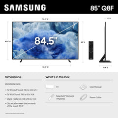 Samsung QLED 4K Smart TV 85 Inch Q4 AI Processor Quantum HDR+ AirSlim Design 85Q8F