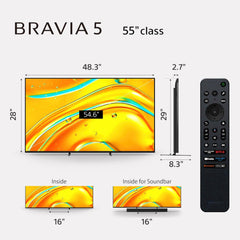 Sony BRAVIA 8 II OLED 4K Smart TV 55 Inch XR Processor XR Triluminos Max Google TV 55XR50