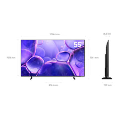 Samsung 55 Inch Crystal UHD TV UA55U8000FUXZN – 4K Crystal Processor Smart TV MetalStream Design (Black)