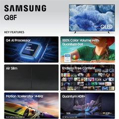 Samsung QLED 4K Smart TV 85 Inch Q4 AI Processor Quantum HDR+ AirSlim Design 85Q8F