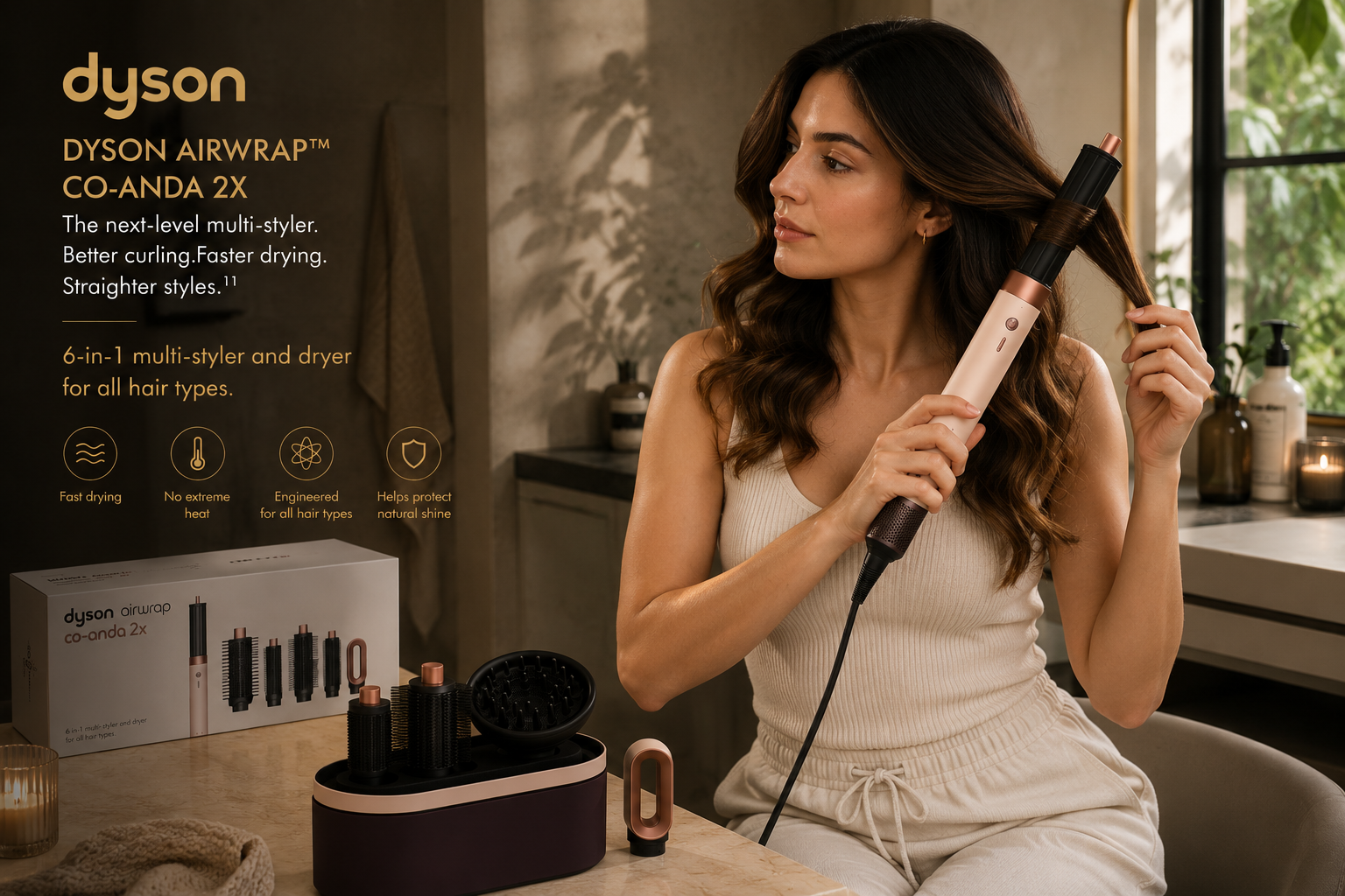 Dyson Airwrap Co-anda2x Multi-Styler & Dryer – Intelligent Styling 2x Air Pressure No Heat Damage