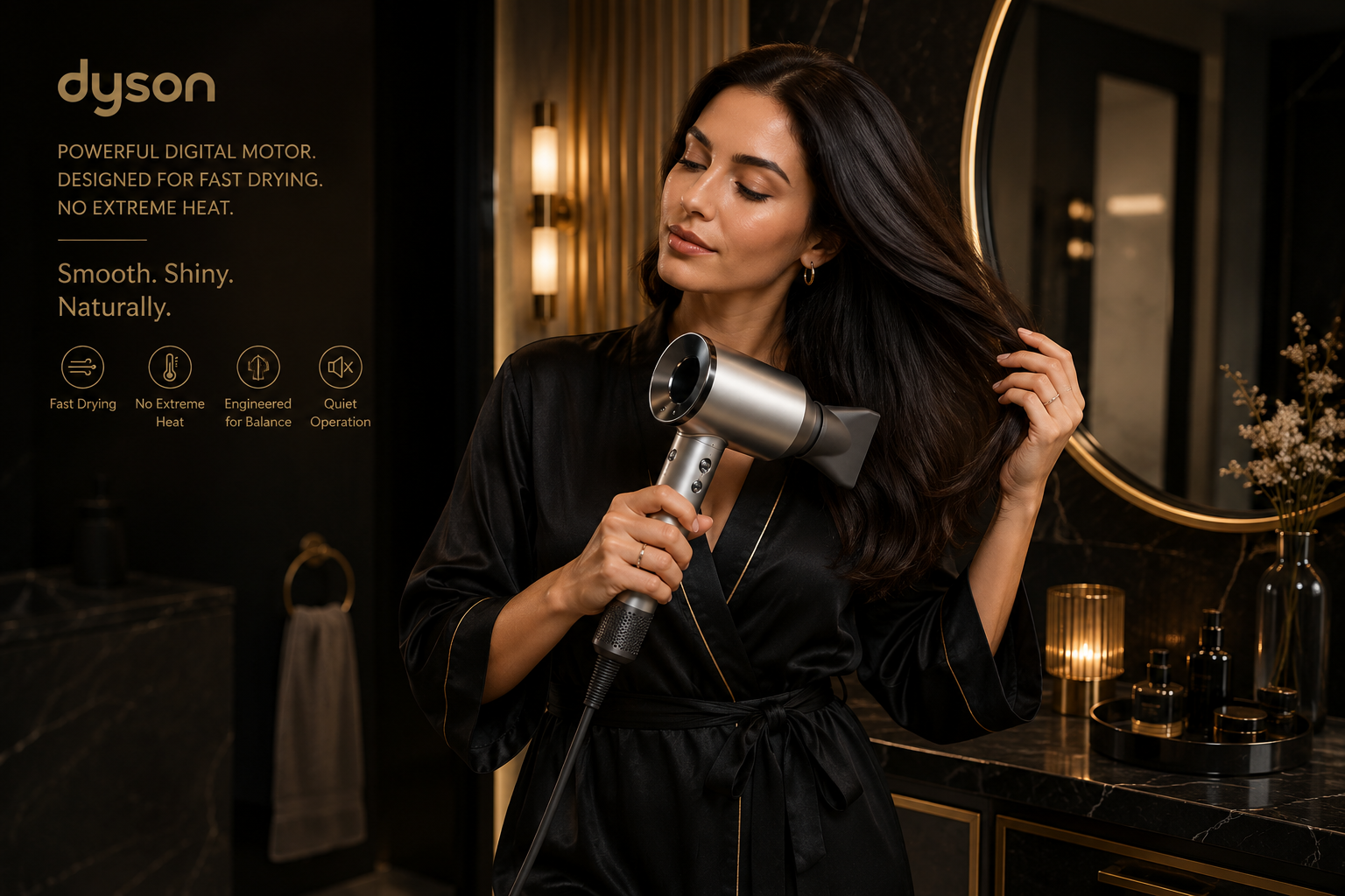 Dyson Supersonic HD04 Hair Dryer – Fast Drying Intelligent Heat Control Ionic Technology (Silver)