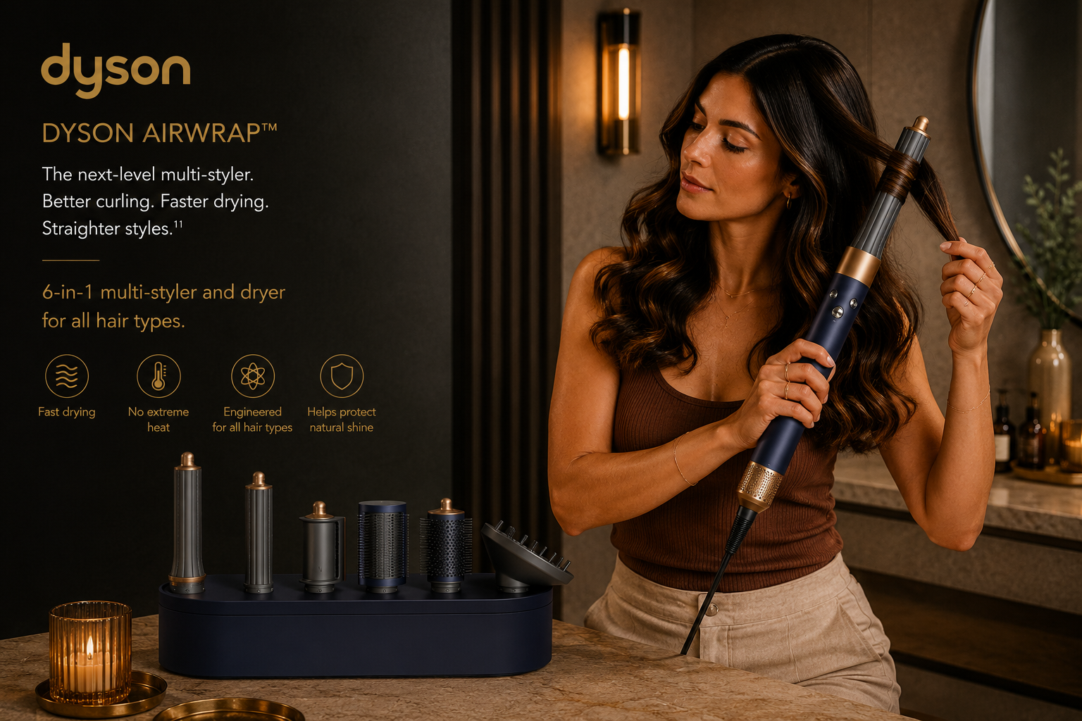 Dyson Airwrap HS05 Multi-Styler & Dryer Complete Long Volumise Prussian Blue & Copper