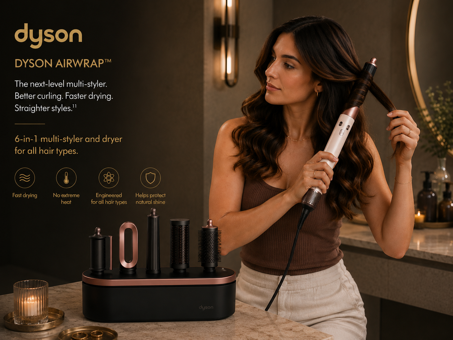 Dyson Airwrap HS08 Multi-Styler & Dryer – Smart Styling No Heat Damage Straight & Wavy Hair
