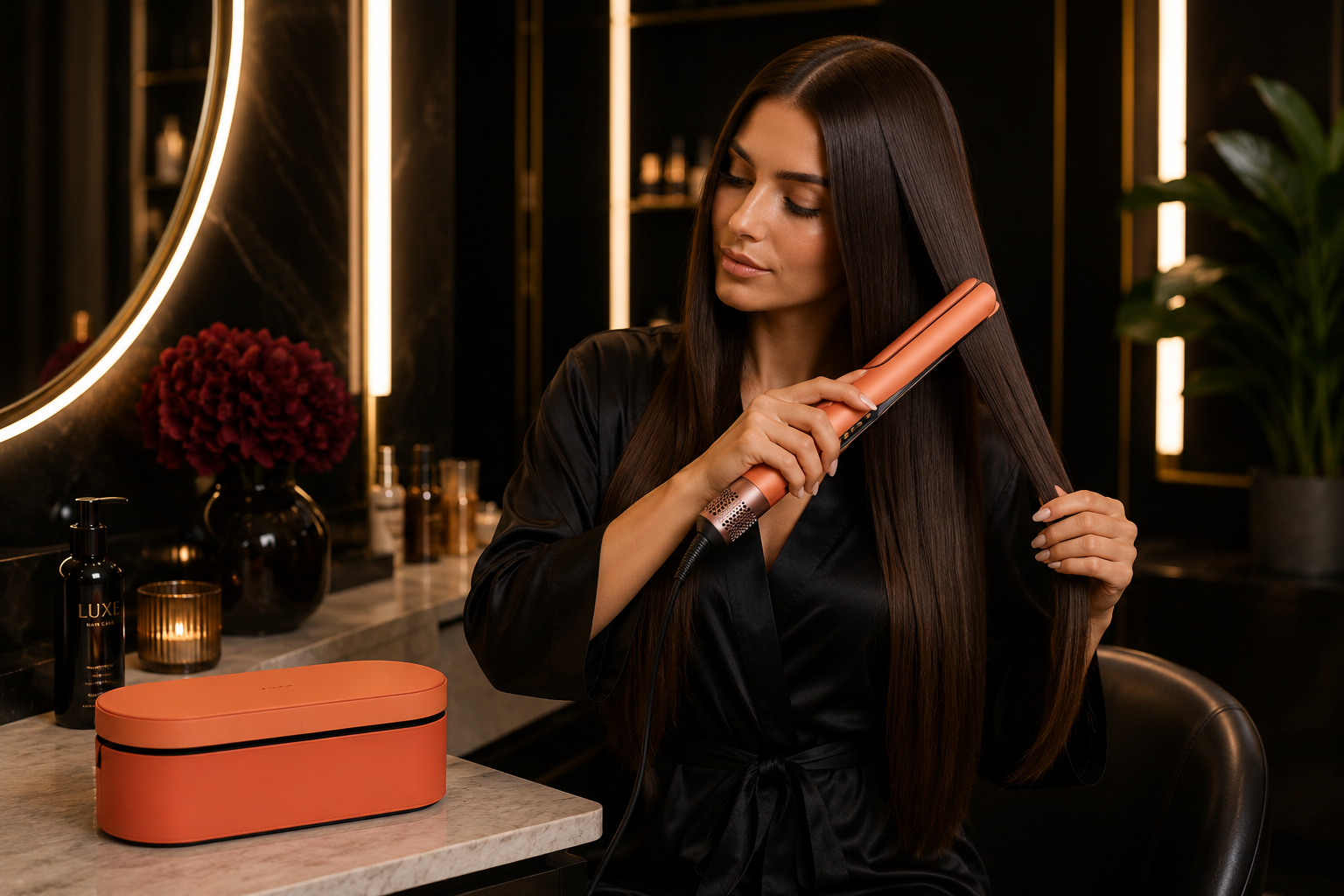 Dyson Airstrait HT01 Wet to Dry Hair Straightener 1600W LCD Display Intelligent Airflow Apricot Topaz