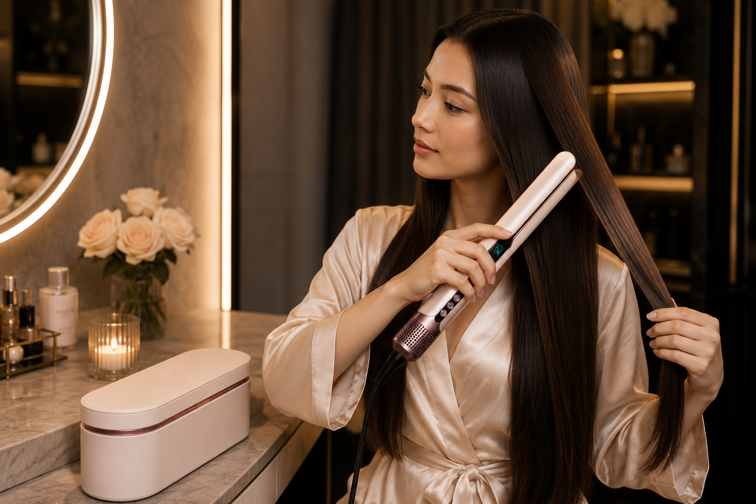 Dyson Airstrait HT01 Wet to Dry Hair Straightener 1600W LCD Display Intelligent Airflow Cermice Pink
