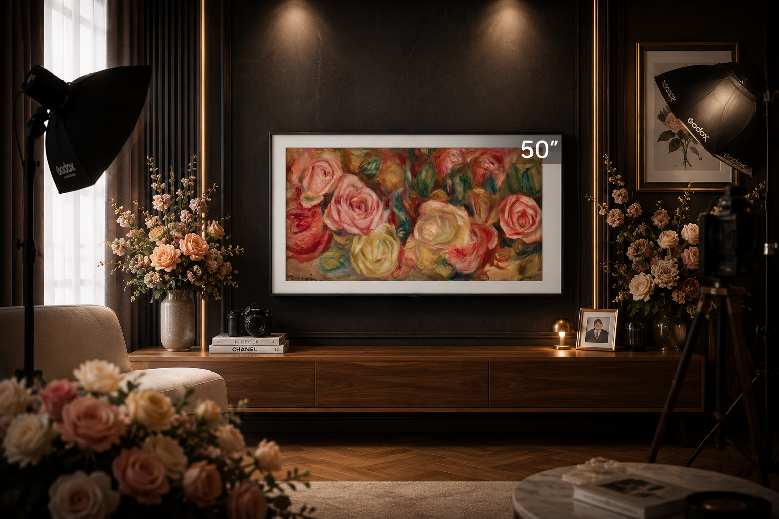 Samsung 50 Inch The Frame QLED 4K Smart TV QN50LS03D – Art Mode Matte Display Quantum HDR Customizable Frame (Matte)