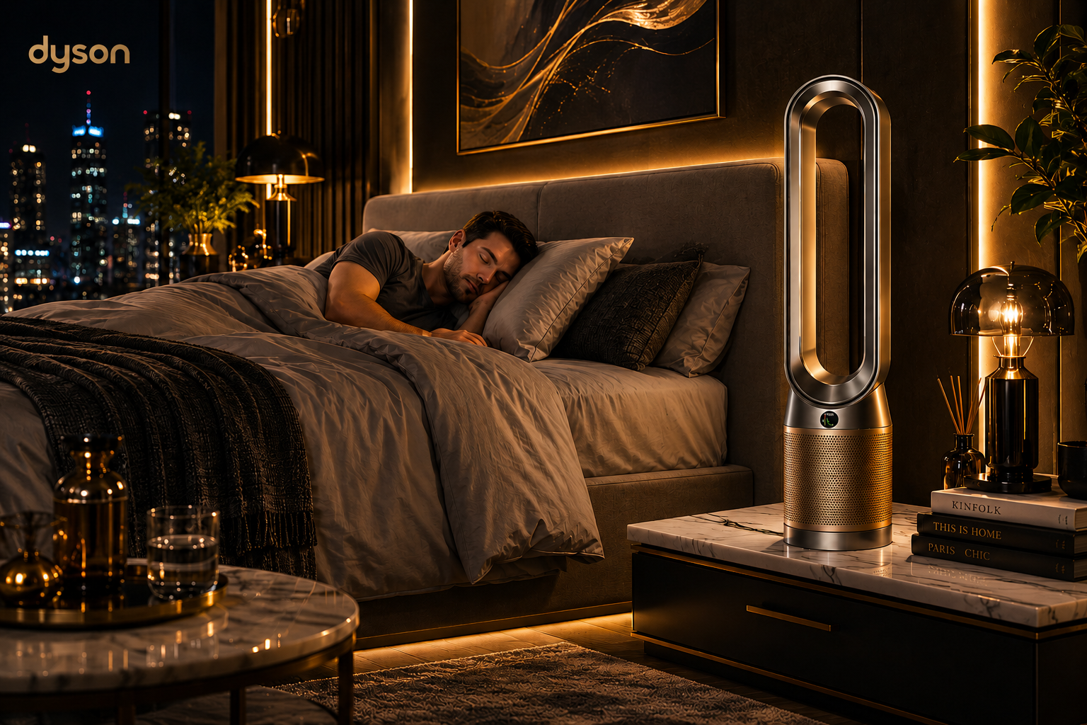 Dyson Purifier Cool De-NOx TP12 – HEPA H13 Air Purifier Fan Formaldehyde Removal Smart App 350° Oscillation (Nickel/Gold)